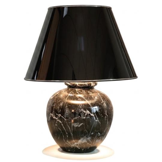 fekete marvany mintas keramia asztali lampa fekete lampabura mediterran polgari haloszoba komod vilagitas luxus elegans kastely villa.jpg